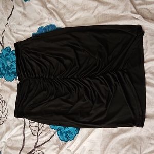 Abound fitted pencil skirt with rouched-center in black